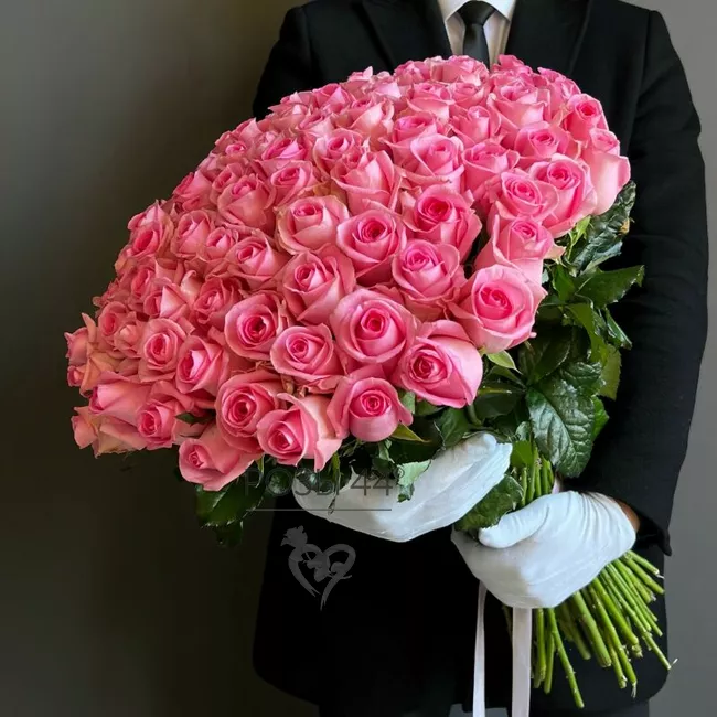 Монобукет из 101 розовой розы &laquo;Самой нежной&raquo;