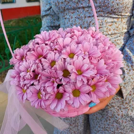 Композиция в корзине &laquo;Вдохновение хризантем&raquo; от интернет-магазина «Розы 44» в Костроме