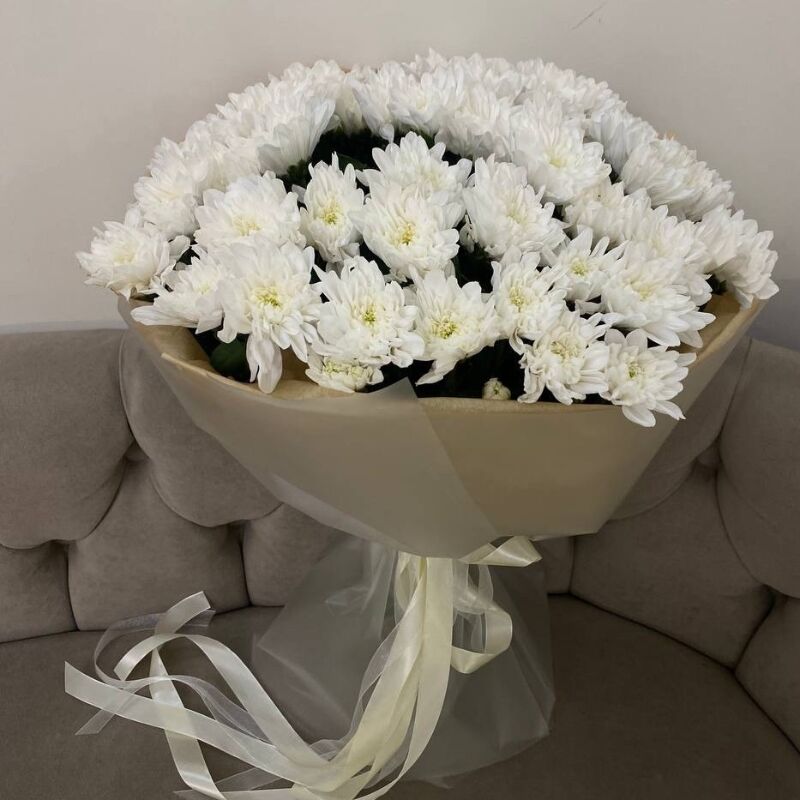 Купить «Букет из хризантем «Сияние»» с доставкой в Костроме - «Розы 44»